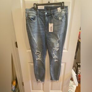 NWT Judy Blue Skinny Fit Mid Rise Destroyed Jeans Size 15